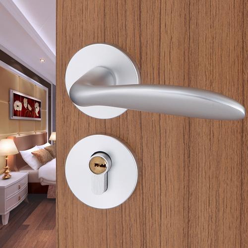 名流铜芯太空铝门锁室内卧室木门锁欧式房门三件套锁具机械分体锁